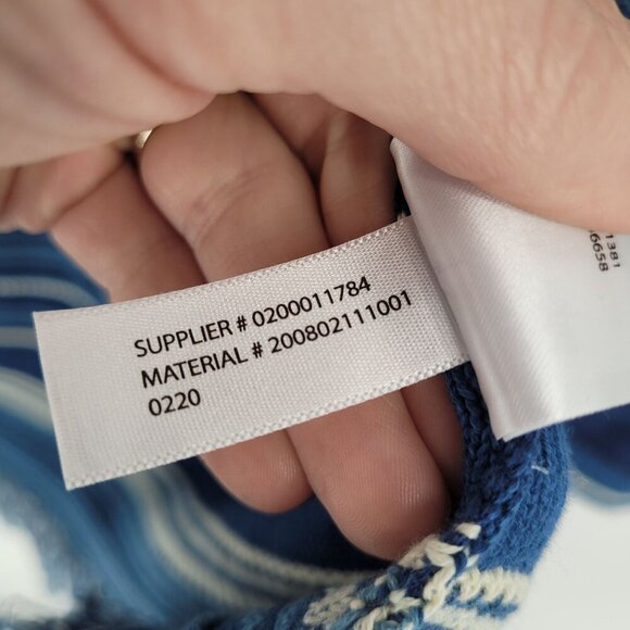 Lauren Ralph Lauren womens Large Blue Stripe knit open front fringe cardigan NWT - Picture 8 of 13